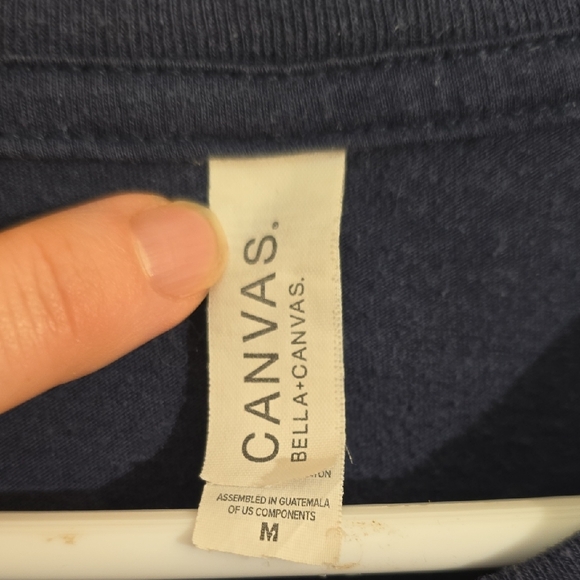 Bella Canvas Navy Tee with "Two Joints *Spark Change* Pass It Along" Skymint - Picture 2 of 3